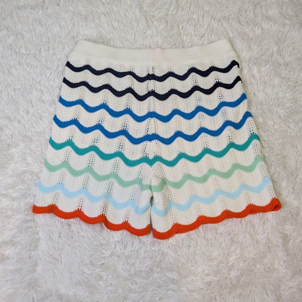 Casablanca Paris Crochet Wave Knit Shorts XXL Coastal Resort Luxury - Picture 2 of 13